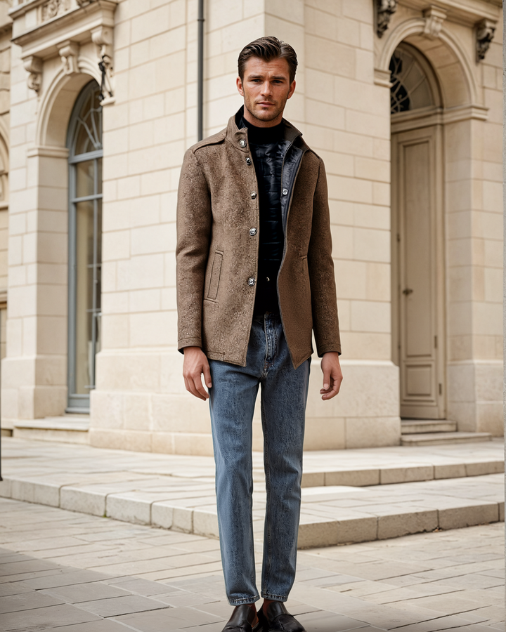 Levoire | Trench-Coat En Laine Pour Hommes Marron