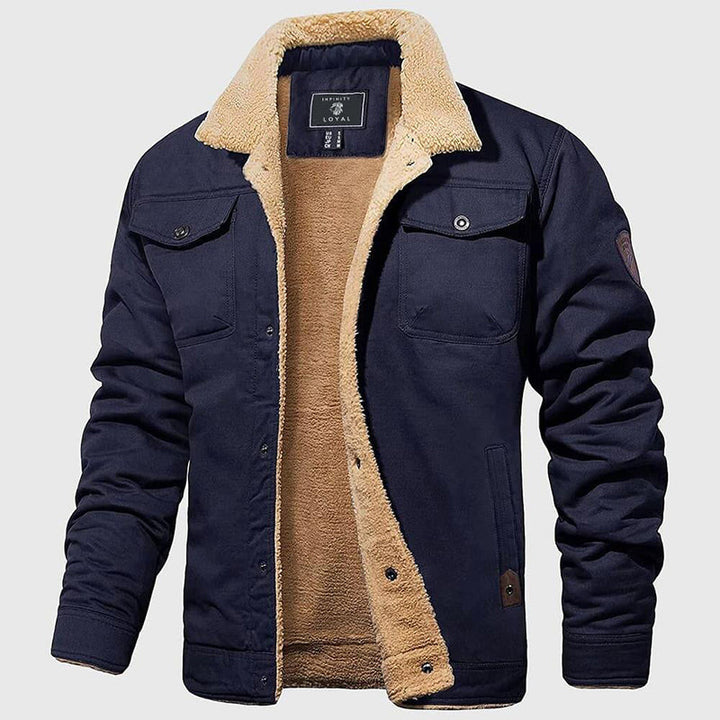 Levoire | Veste de Ville Homme Revers Manches Longues Élégante Bleu