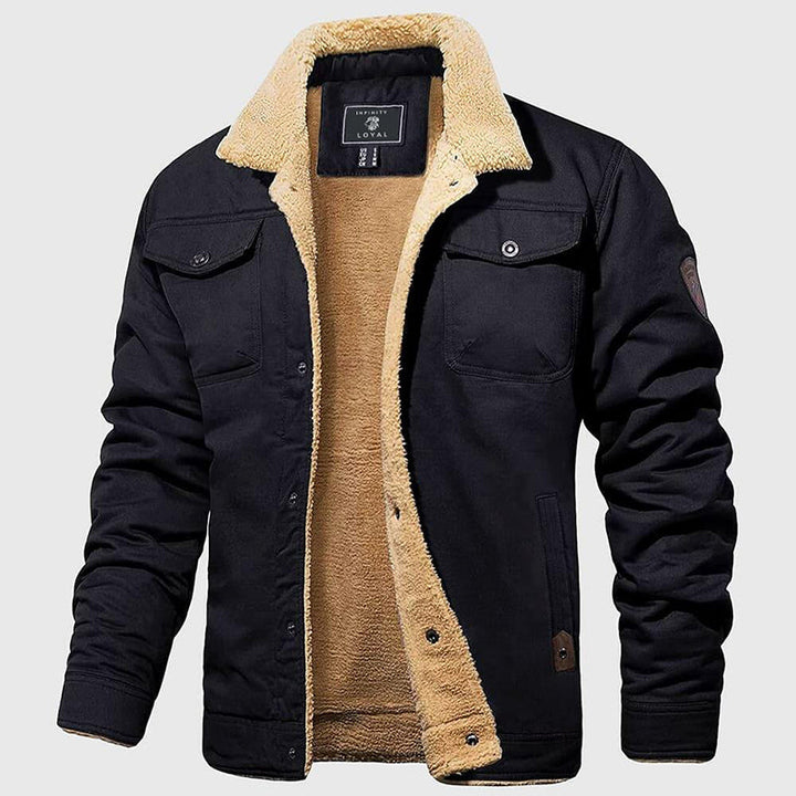 Levoire | Veste de Ville Homme Revers Manches Longues Élégante Noir