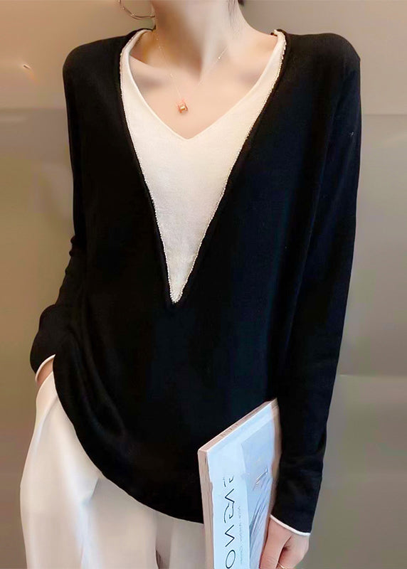 Levoire | Pull À Col En V Doux Avec Sensation Cachemire Noir