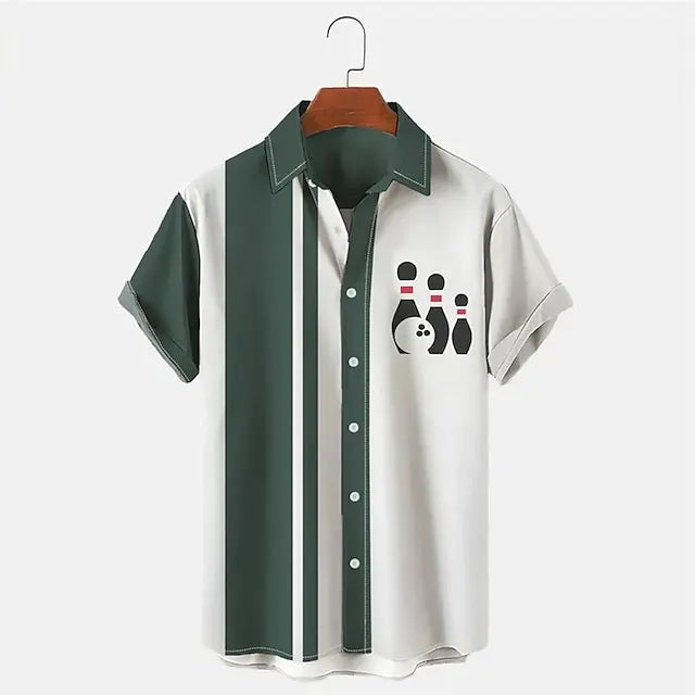 Levoire | Chemise Avec Imprime Bowling Coupe Decontractee Hommes