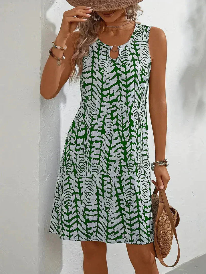Levoire | Robe D'Été Mini Sans Manches Tissu Léger Et Respirant Vert