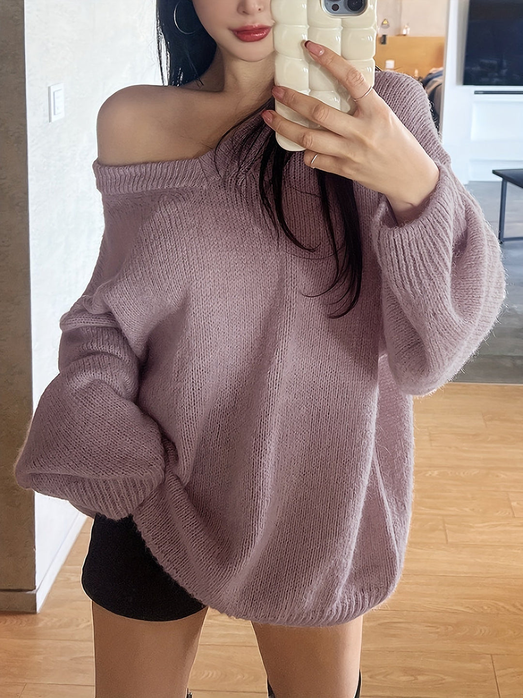 Levoire | Grande Taille Pull À Encolure En V Avec Manches Longues Pour Femmes