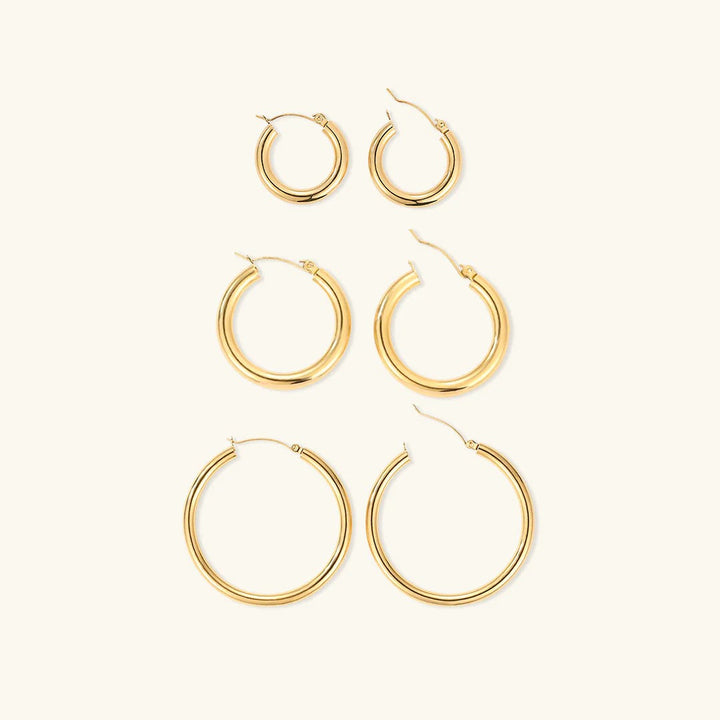 Levoire | Boucles D'Oreilles Rondes Larges Or Dreiersetti