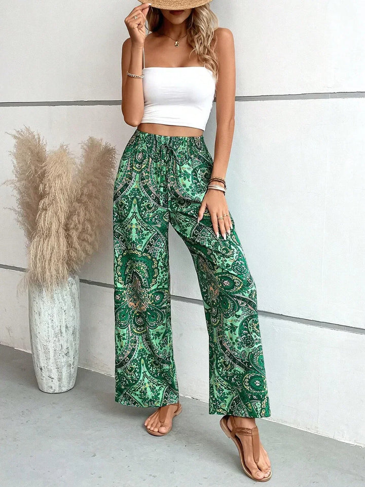Levoire | Pantalon Palazzo Pour Femmes Taille Haute À Jambes Larges Boho
