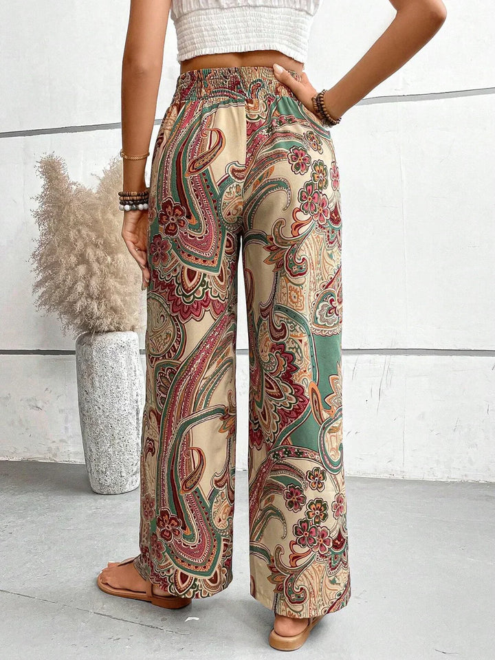 Levoire | Pantalon Palazzo Pour Femmes Taille Haute À Jambes Larges Boho