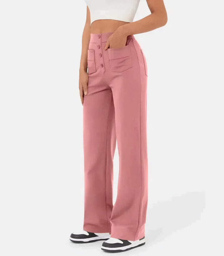 Levoire | Taille Haute Taille Élastique Poches Avec Jambes Amples Vêtements Femme