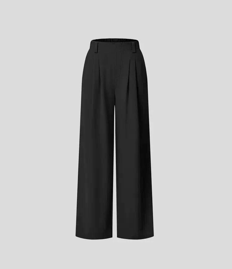 Levoire | Pantalon Femme Avec Jambe Large, Taille Élastique Et Taille Haute