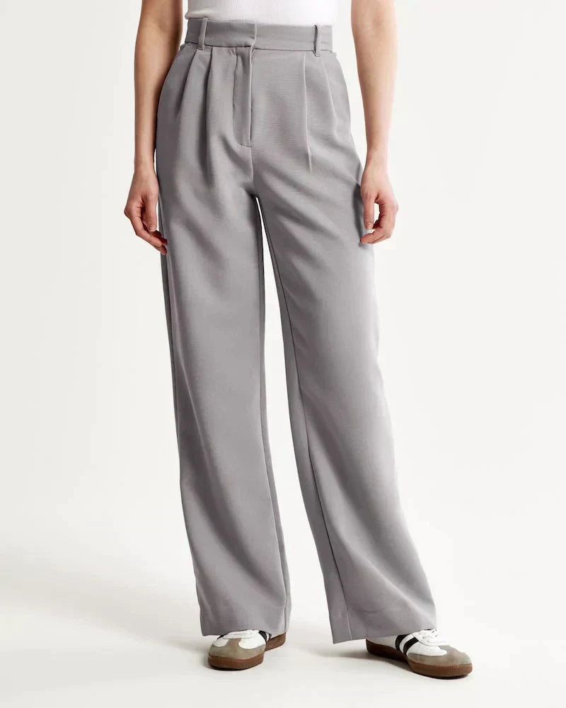 Levoire | Pantalon Plissé Taille Haute À Jambe Large Pour Femmes