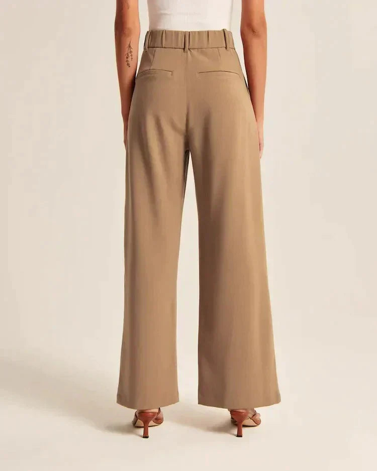 Levoire | Pantalon Plissé Taille Haute À Jambe Large Pour Femmes