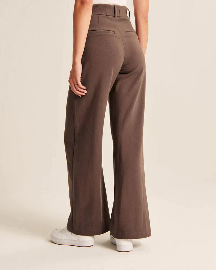 Levoire | Pantalon Plissé Taille Haute À Jambe Large Pour Femmes