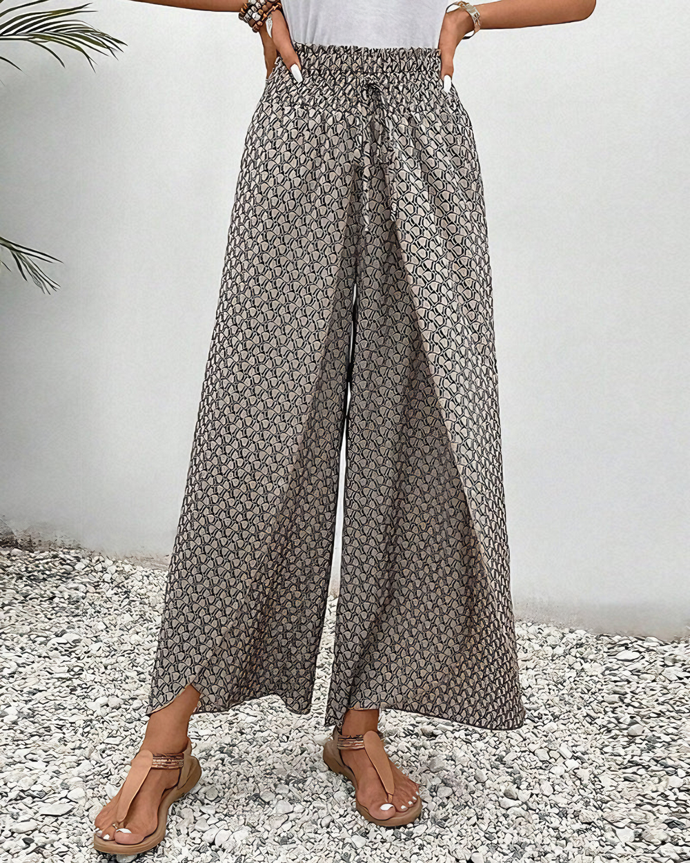 Levoire | Pantalon Femme Ample À Jambe Large Avec Taille Haute Pour L'Été