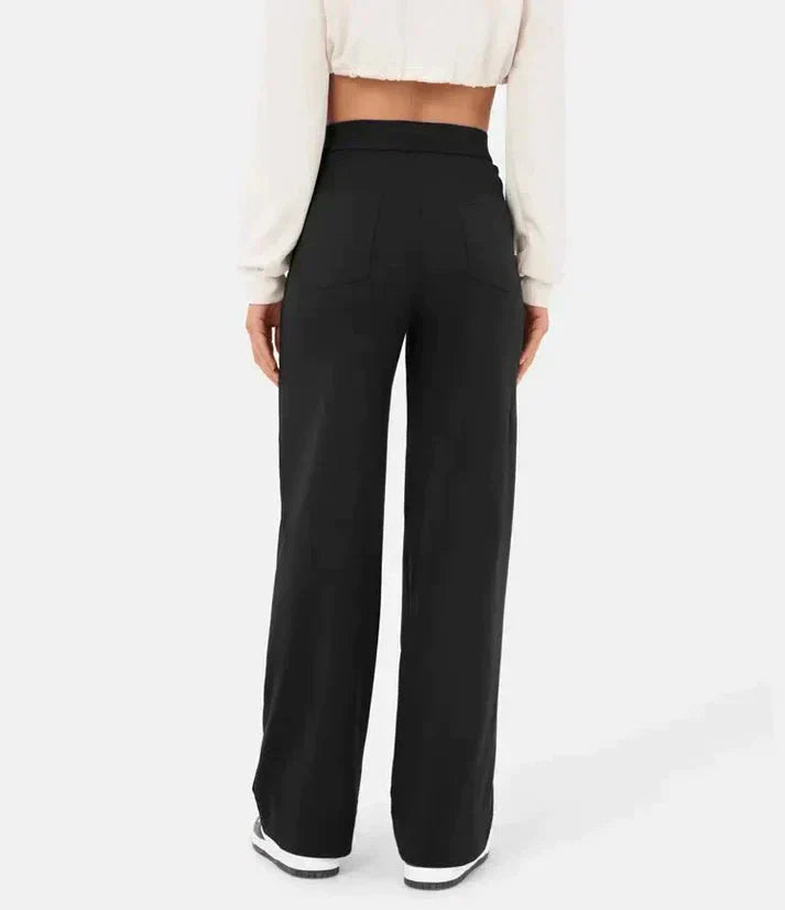 Levoire | Pantalon Femme Stretch Confortable À Taille Haute Weitem Bein
