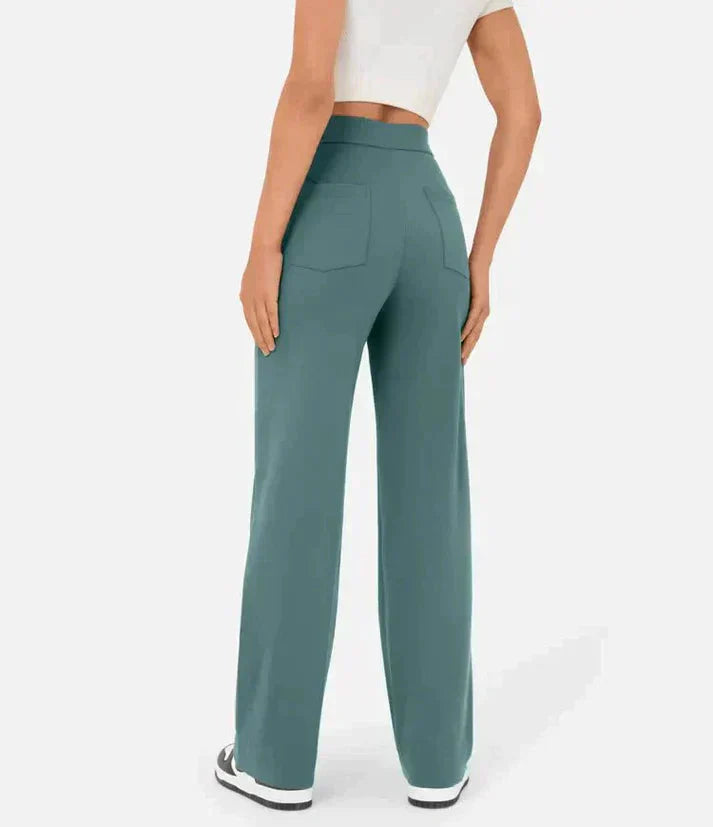 Levoire | Pantalon Femme Stretch Confortable À Taille Haute Weitem Bein