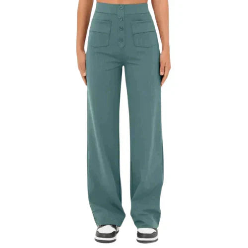 Levoire | Pantalon Femme Stretch Confortable À Taille Haute Weitem Bein
