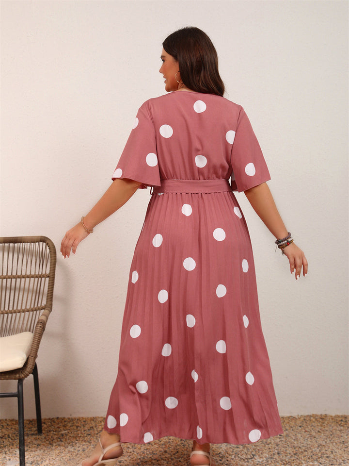 Levoire | Robe Maxi À Pois Élegante Avec Ceinture