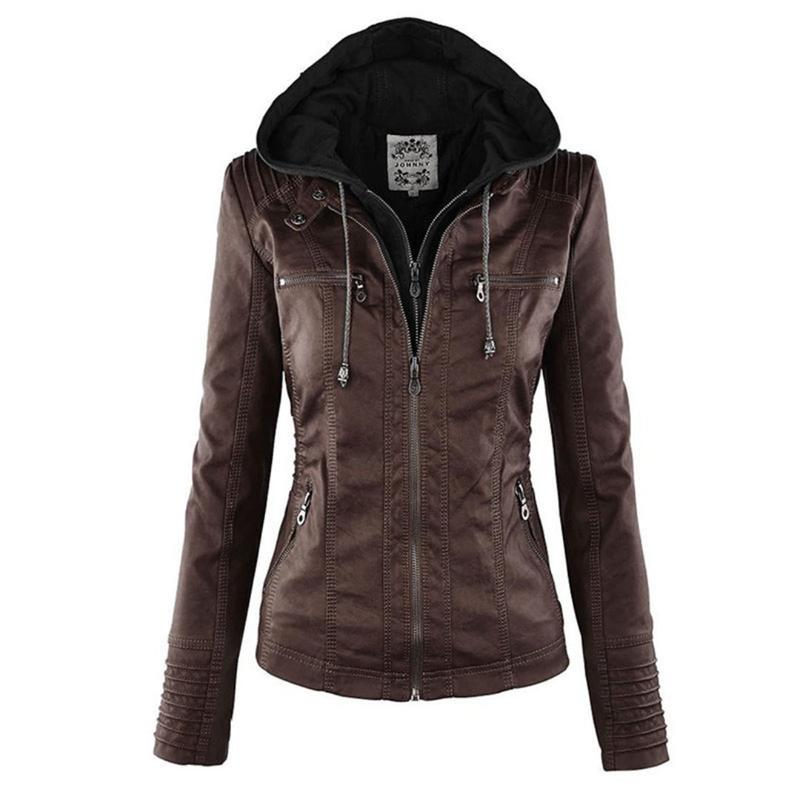 Levoire | Veste En Cuir Au Design Intemporel Marron chocolat