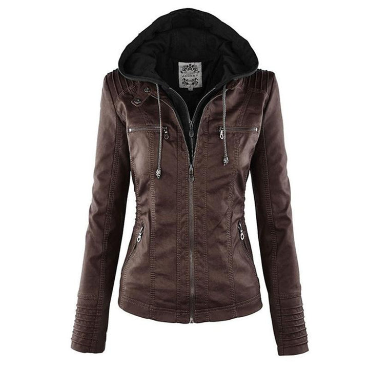 Levoire | Veste En Cuir Au Design Intemporel Marron chocolat