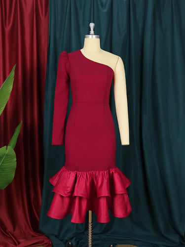 Levoire | Robe Midi Froncée À Manches Longues