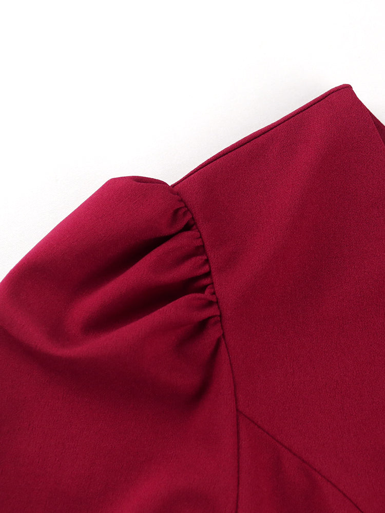 Levoire | Robe Midi Froncée À Manches Longues