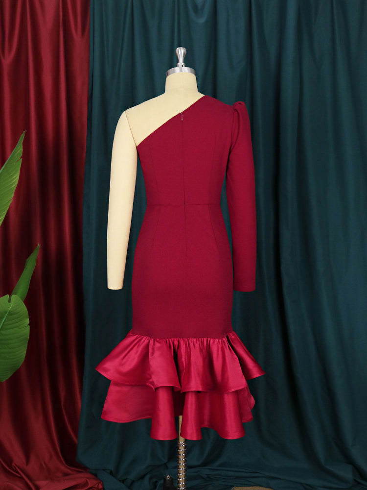 Levoire | Robe Midi Froncée À Manches Longues