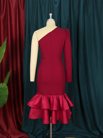 Levoire | Robe Midi Froncée À Manches Longues