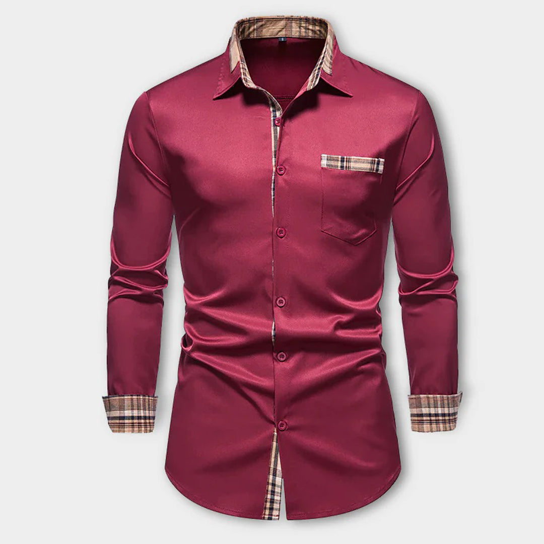 Levoire | Chemise À Manches Longues Rentoj Avec Poches Et Liste De Boutons Couleur bourgogne