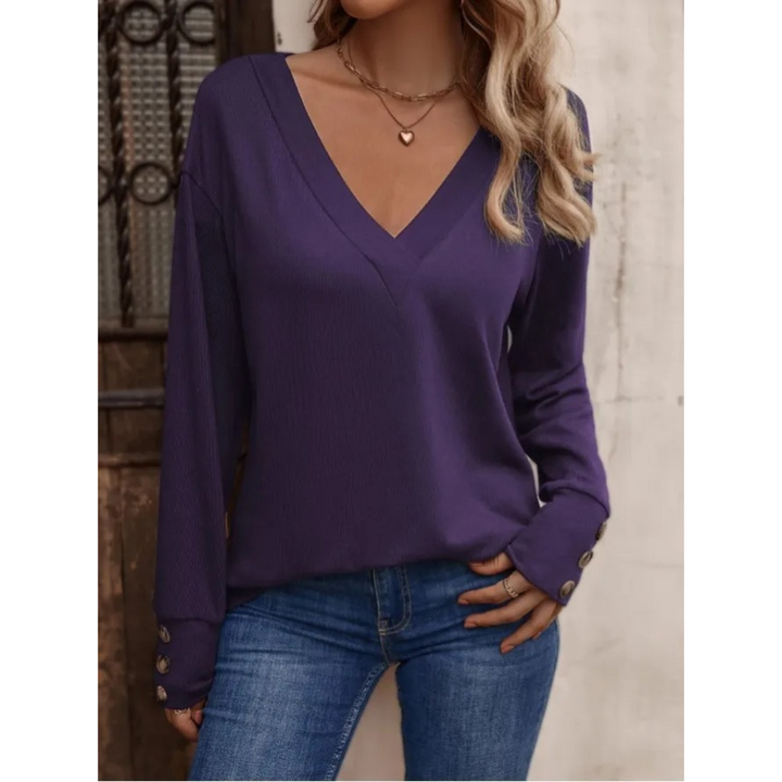 Levoire | V-Décolleté Pull Ample À Manches Longues Lilas