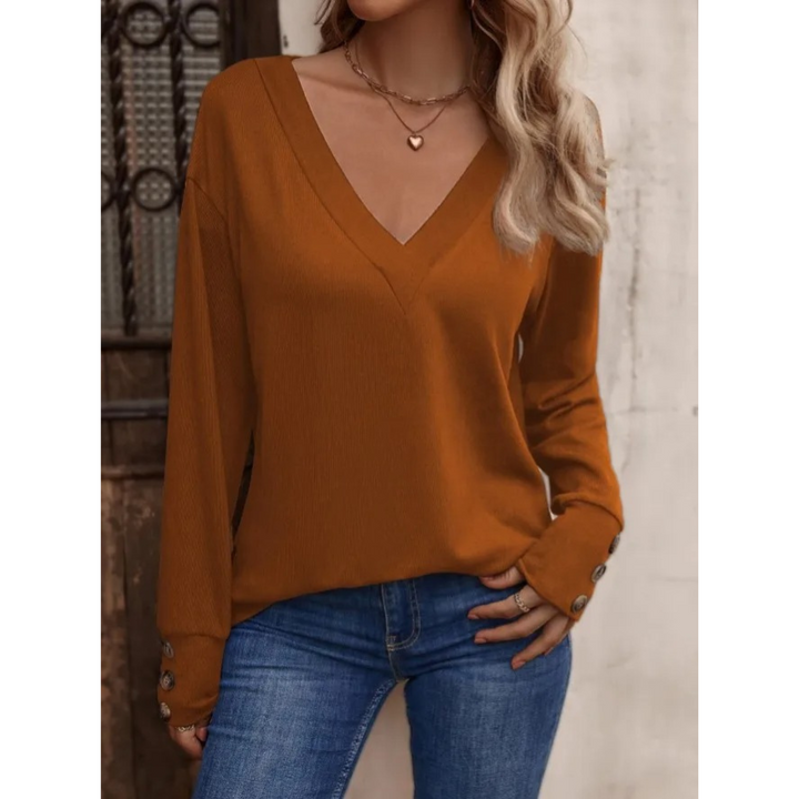 Levoire | V-Décolleté Pull Ample À Manches Longues Braun
