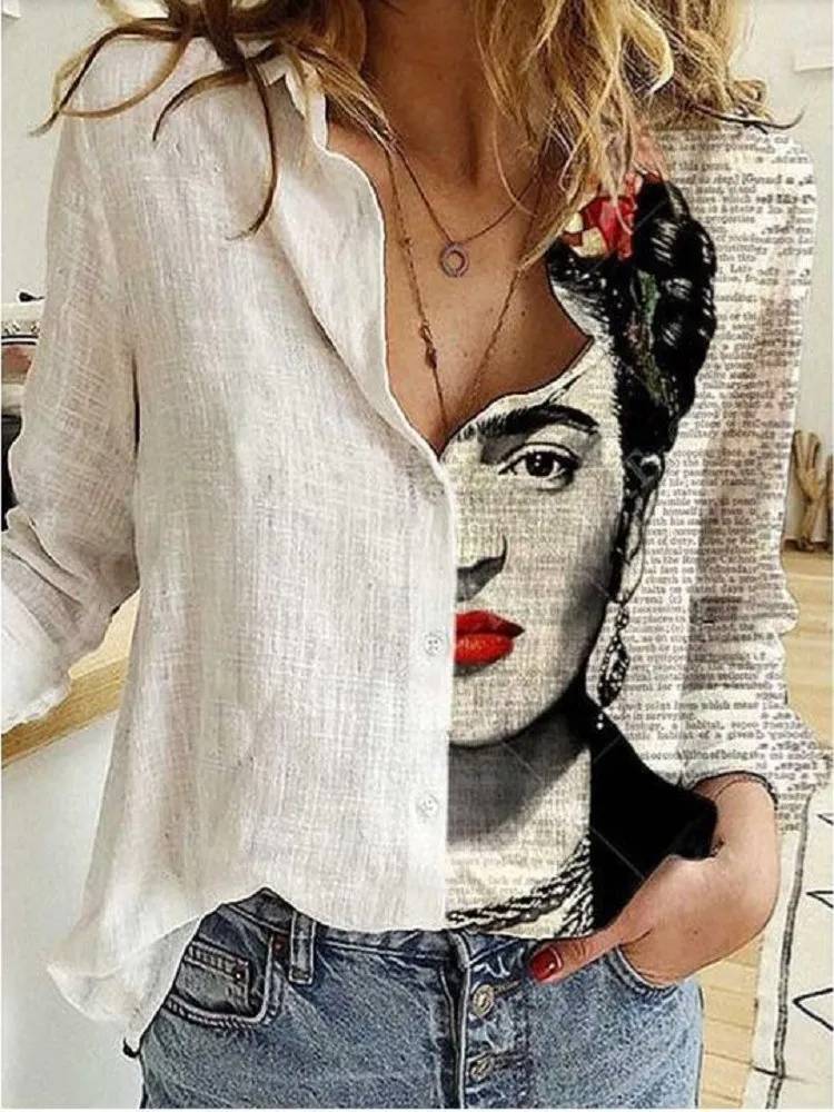Levoire | Blouse Coupe Ample Manches Longues Chemise En Lin Vêtements Pour Femmes Style 2