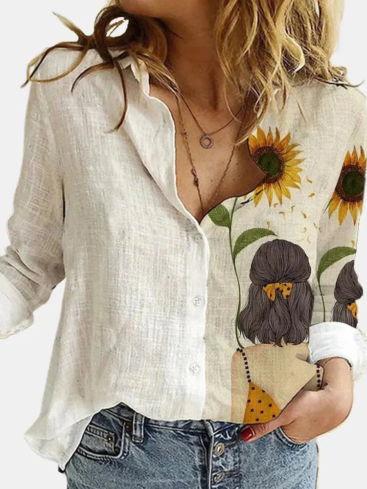 Levoire | Blouse Coupe Ample Manches Longues Chemise En Lin Vêtements Pour Femmes Style 4