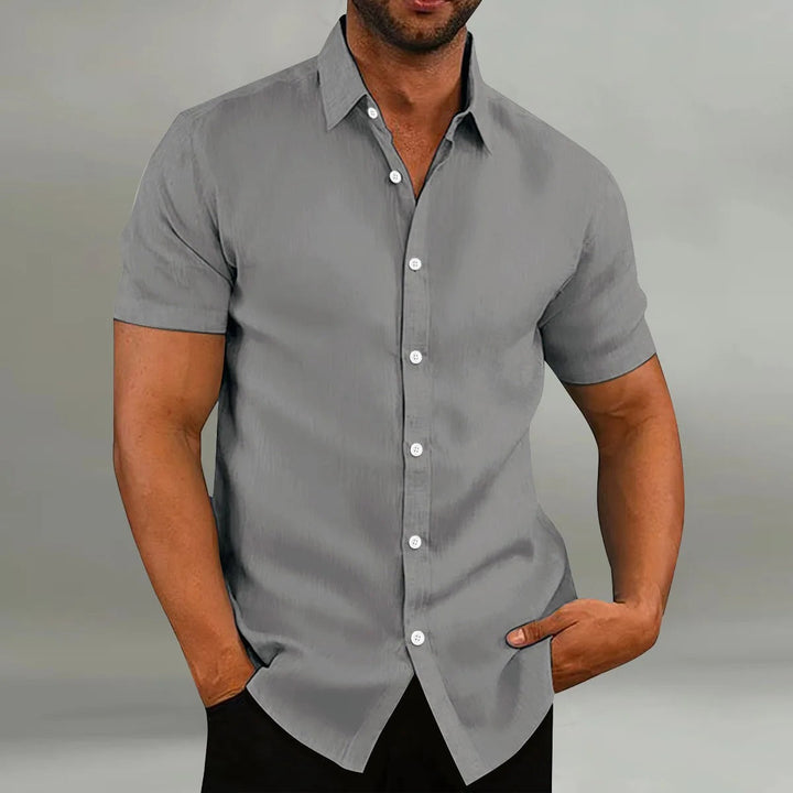 Levoire | Chemise À Manches Courtes Col Vêtements Pour Hommes Gris
