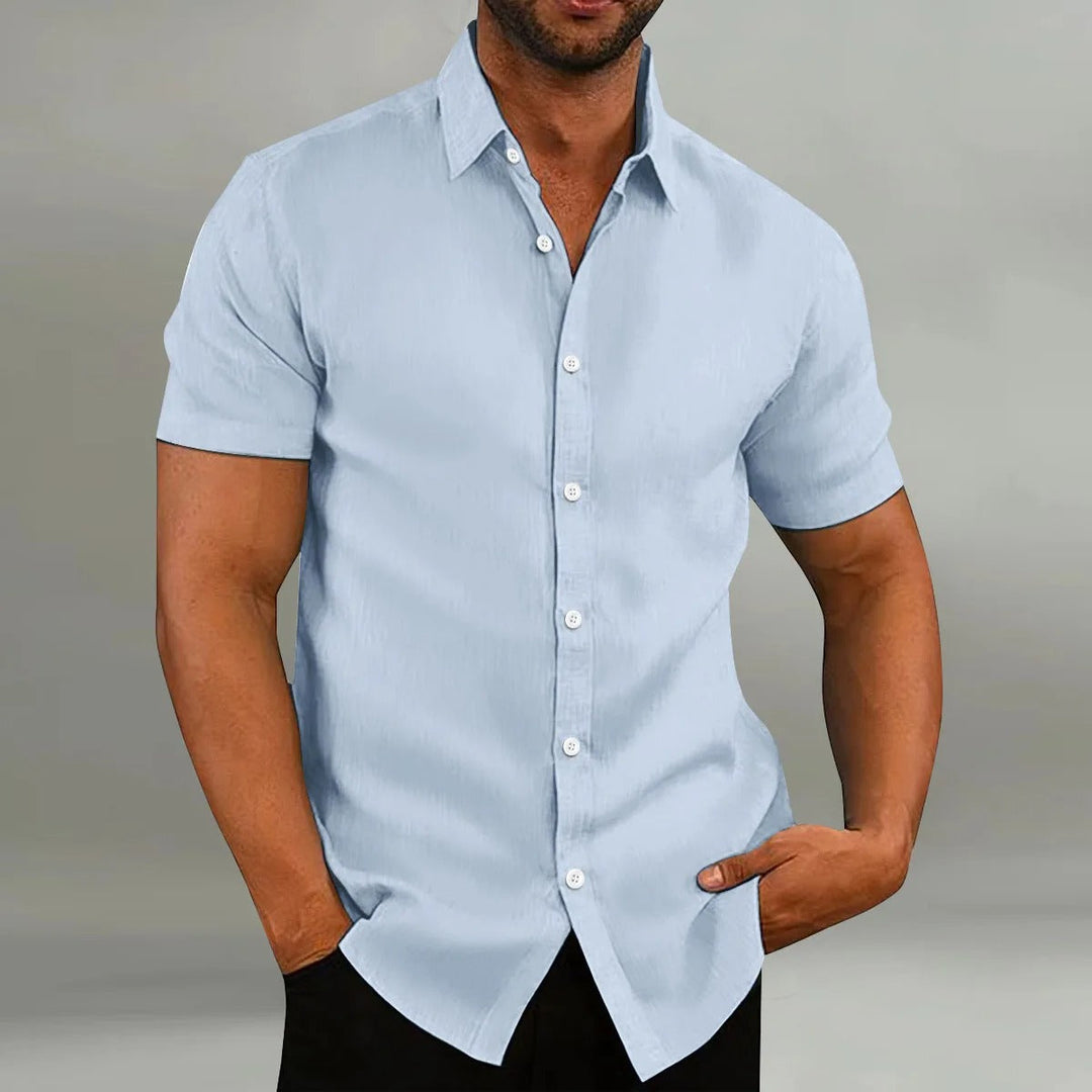 Levoire | Chemise À Manches Courtes Col Vêtements Pour Hommes Bleu clair