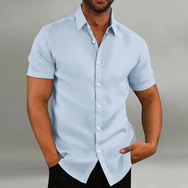 Levoire | Chemise À Manches Courtes Col Vêtements Pour Hommes Bleu clair