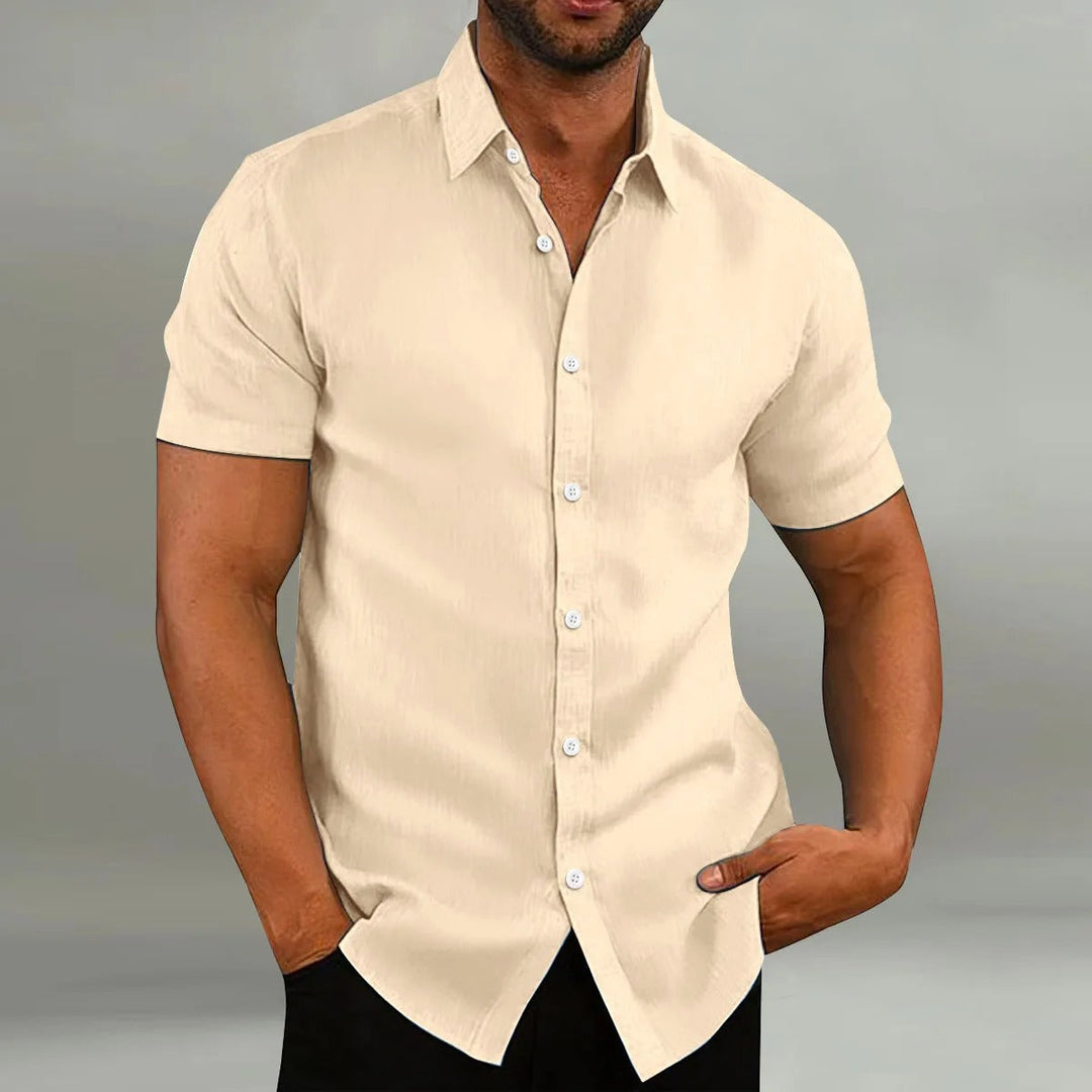 Levoire | Chemise À Manches Courtes Col Vêtements Pour Hommes Beige