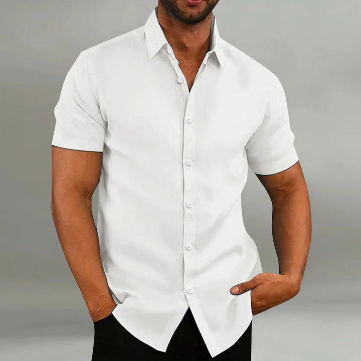Levoire | Chemise À Manches Courtes Col Vêtements Pour Hommes Blanc