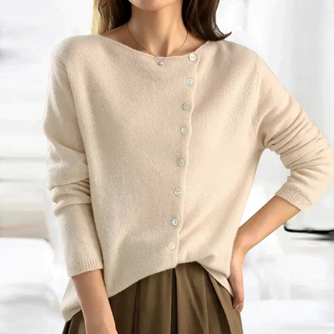 Levoire | Gilet Léger Asymétrique Tricoté Vêtements Femmes Beige