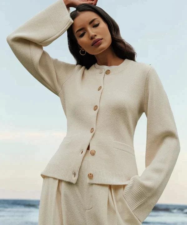 Levoire | Gilet Élégant Mélange De Laine Gilet Tricoté Femme