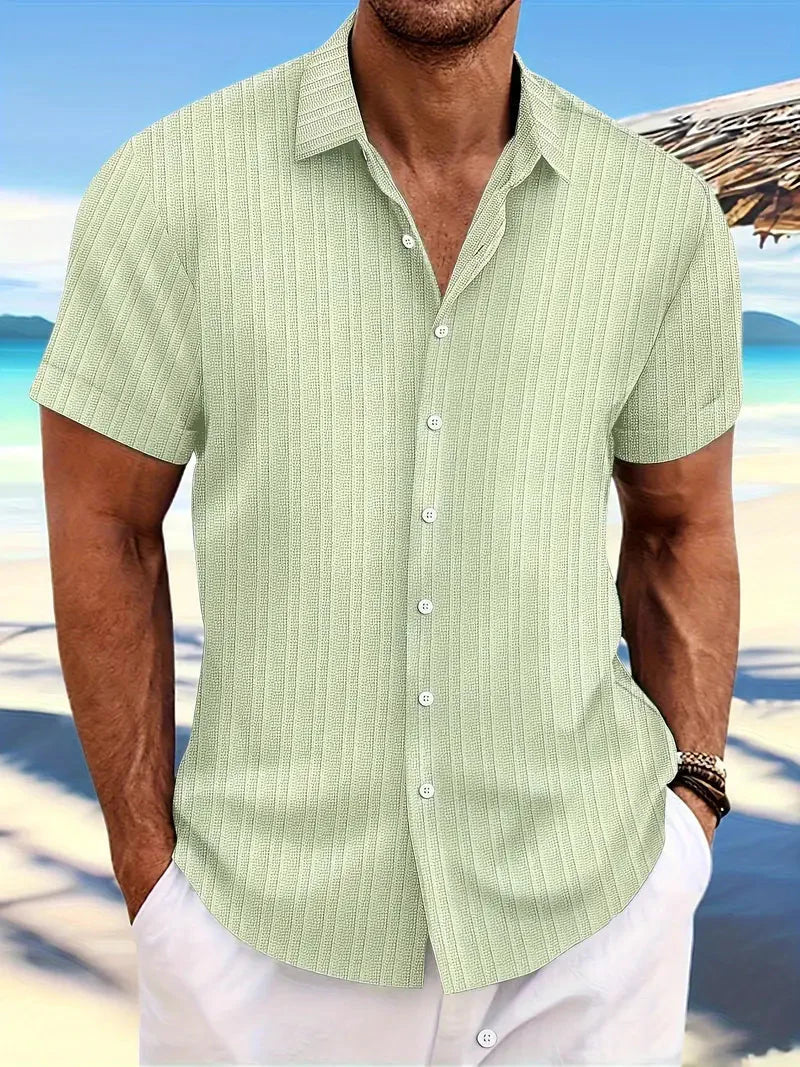 Levoire | Chemise À Manches Courtes Légère Chemise D'Été Vêtements Pour Hommes Vert clair