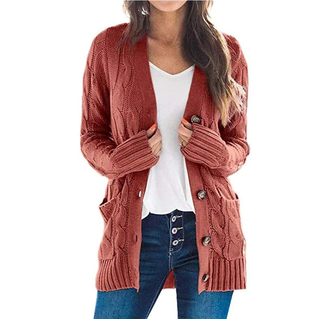 Levoire | Pull À Col Roulé Avec Manches Longues Et Boutons Braun