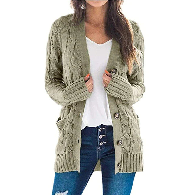 Levoire | Pull À Col Roulé Avec Manches Longues Et Boutons Vert
