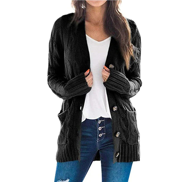 Levoire | Pull À Col Roulé Avec Manches Longues Et Boutons Noir