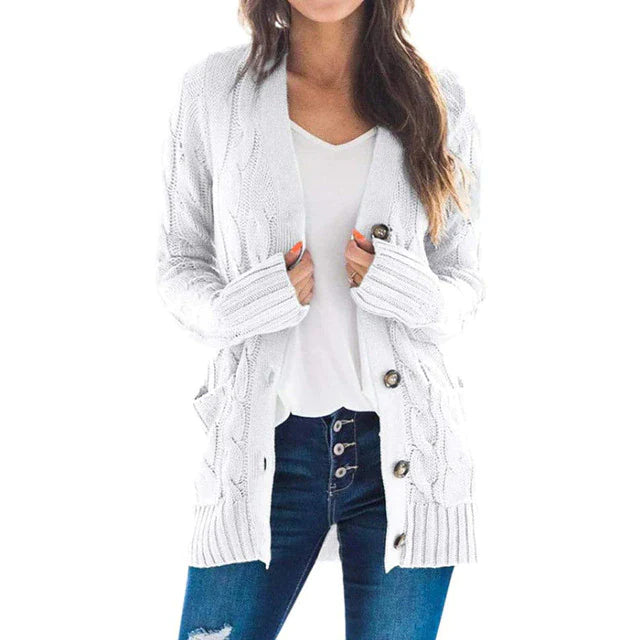 Levoire | Pull À Col Roulé Avec Manches Longues Et Boutons Blanc