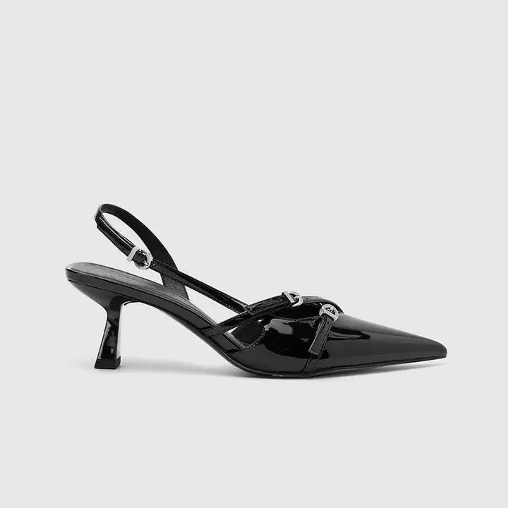 Levoire | Escarpins En Vernis Noir À Brides