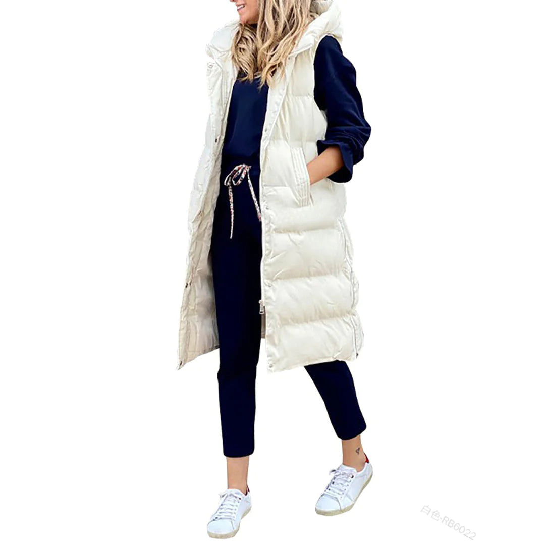 Levoire | Veste Chaude Sans Manches Gris-blanc