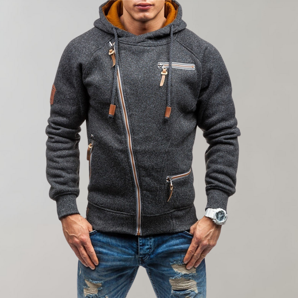 Levoire | Pull Slim À Manches Longues Avec Fermeture Éclair Noir