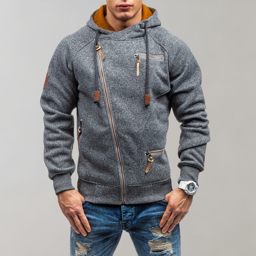 Levoire | Pull Slim À Manches Longues Avec Fermeture Éclair Gris foncé