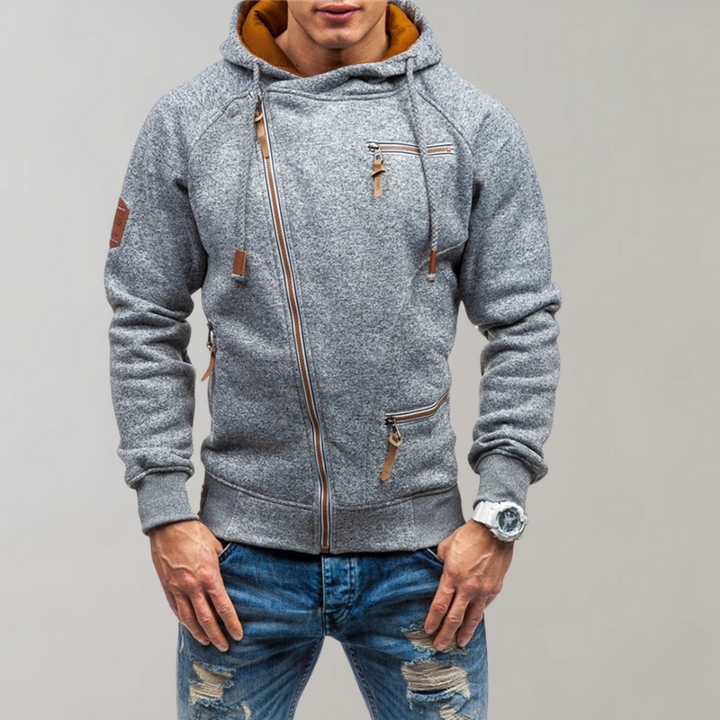 Levoire | Slim Long Hoodie with Zip Gris