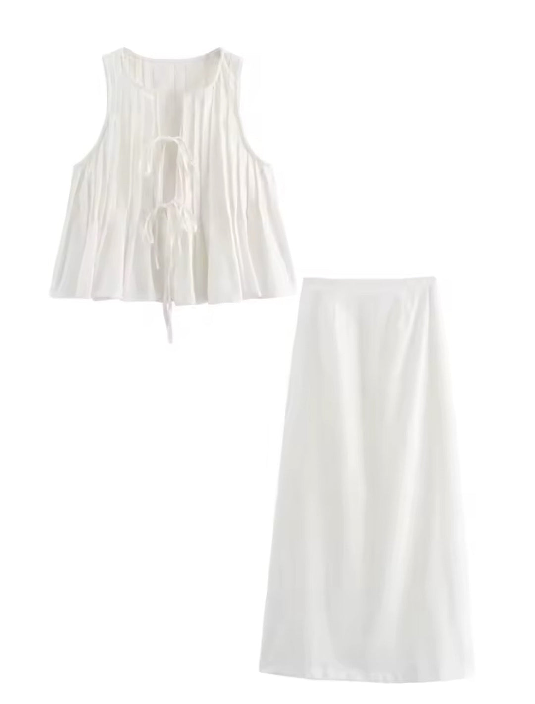 Levoire | Breeze Co Ord Set ( Élégant, Léger, Méditerranéen Parfait Pour L'Ambiance Estivale ) Blanc