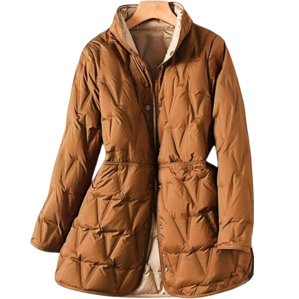 Levoire | Veste En Duvet À Manches Longues Avec Poches Et Boutonnières Braun